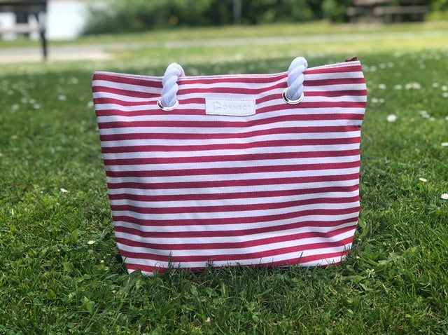 Connect Wine Purse Red & White - Wine Purse- Women - Connect Collection - Wine Tote - Hidden & Insulated Pocket!  Beach Bag With Pouring Spout!  Free Shipping To Canada & USA!